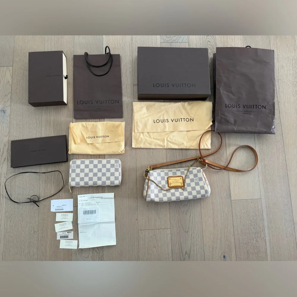 EVA Clutch - Louis Vuitton - Damier Azur Eva Clutch & Zippy Wallet - Picture 2 of 16